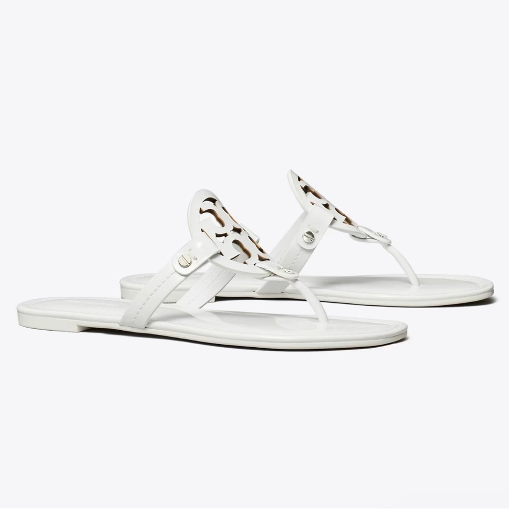 White MILLER PATENT SANDAL